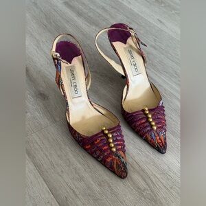 Jimmy Choo Purple and Gold Heels
